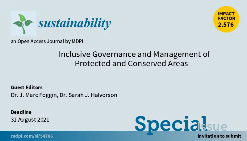 announcing Special Issue about "Protected and conserved areas" in the journal Sustainability