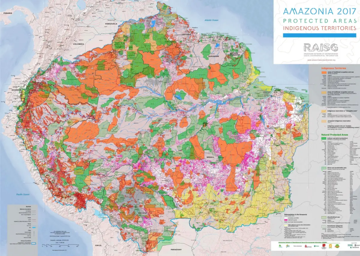 A map of the Amazon (Red Amazónica de Información Socioambiental Georreferenciada)
