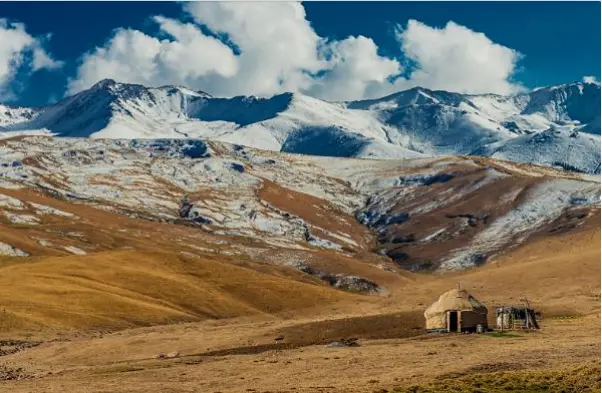 Yurts in the mountains, Kazakhstan 
