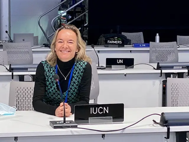 Claire Warmenbol, IUCN Communications Manager at COP26 (Glasgow, Nov 2021)