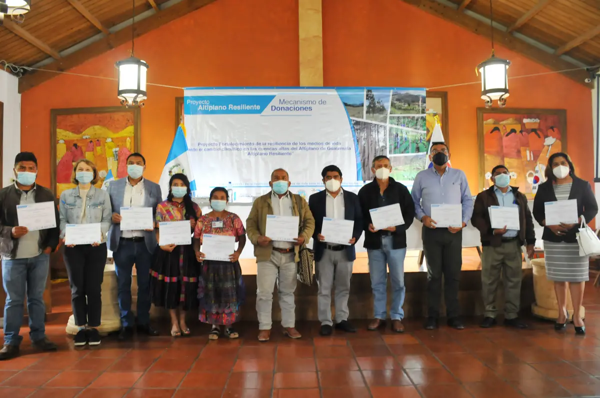 Las organizaciones ganadoras de este primer ciclo de pequeñas donaciones contribuirán a la reducción de los impactos del cambio climático en cuencas hidrográficas del Altiplano de Guatemala 