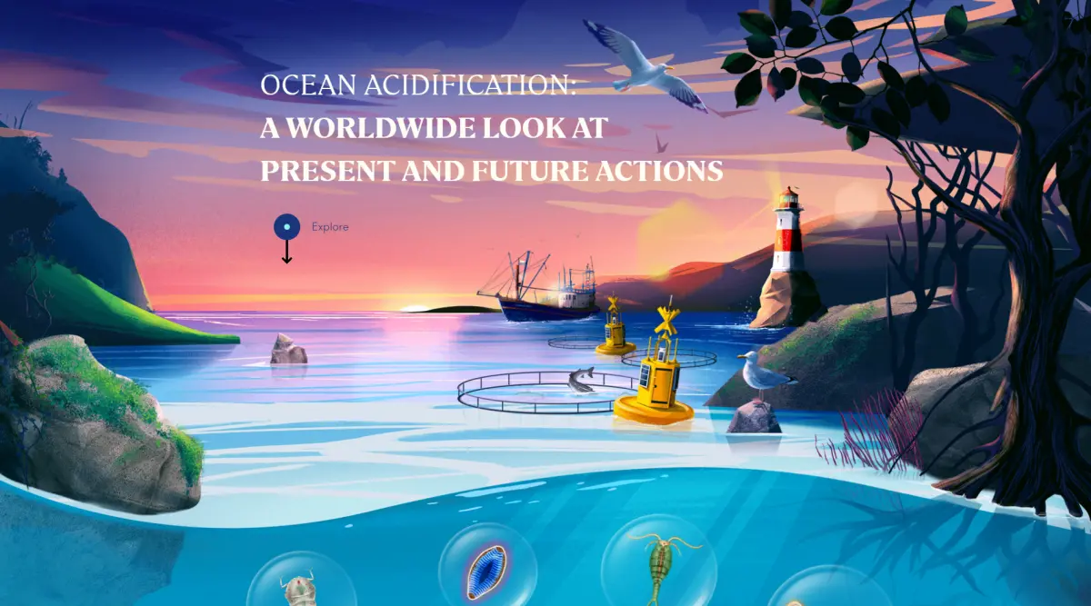 Ocean Acidification digital web story home page