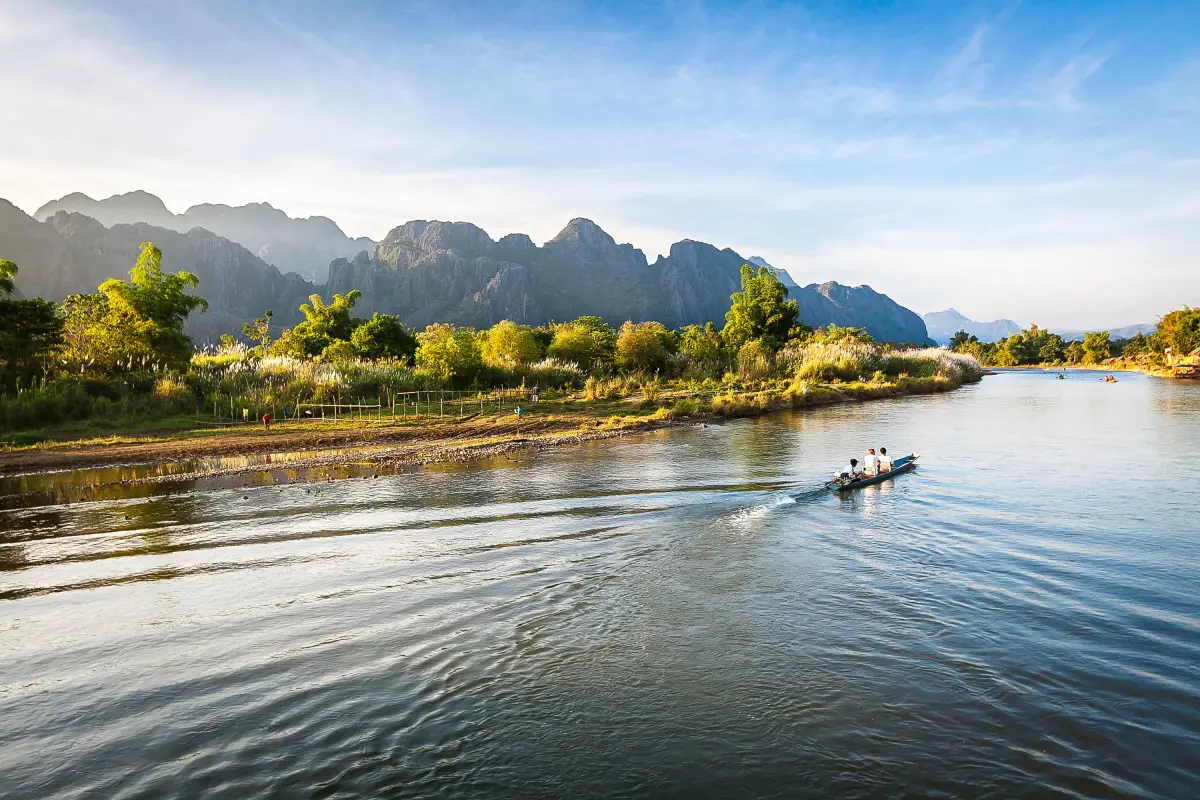 River landscape, Vang Vieng, Laos