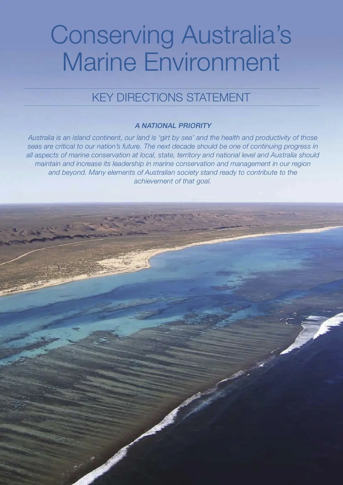 Conserving Australia’s Marine Environment: Key Directions Statement