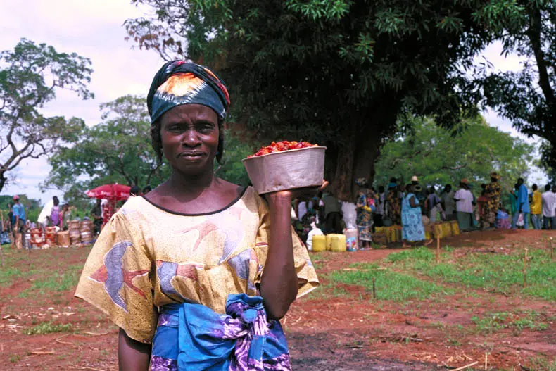 A woman on a market in Rio Grande de Buba, Guinea-Bissau