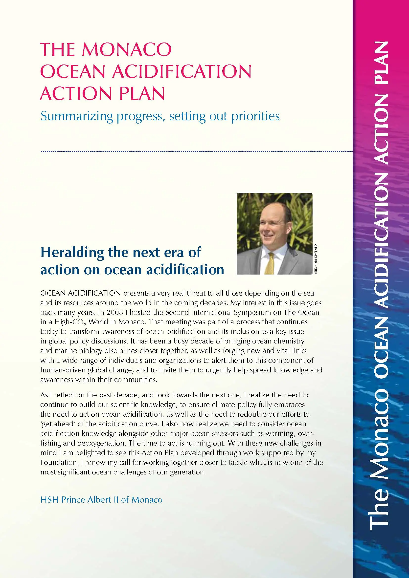 The Monaco Ocean Acidification Action Plan