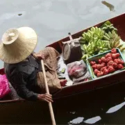 Floating food market in Thailand