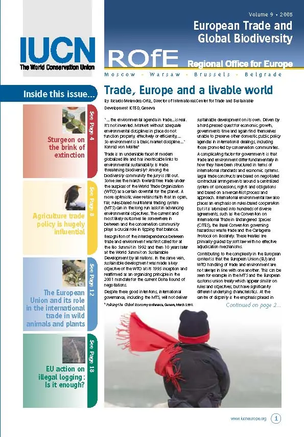 IUCN Pan-European Newsletter 9: European Trade and Global Biodiversity