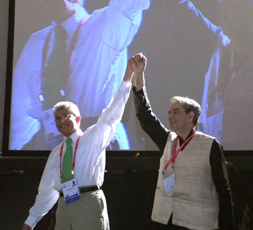 Valli Moosa and Ashok Khosla at the 2008 Member's Assembly