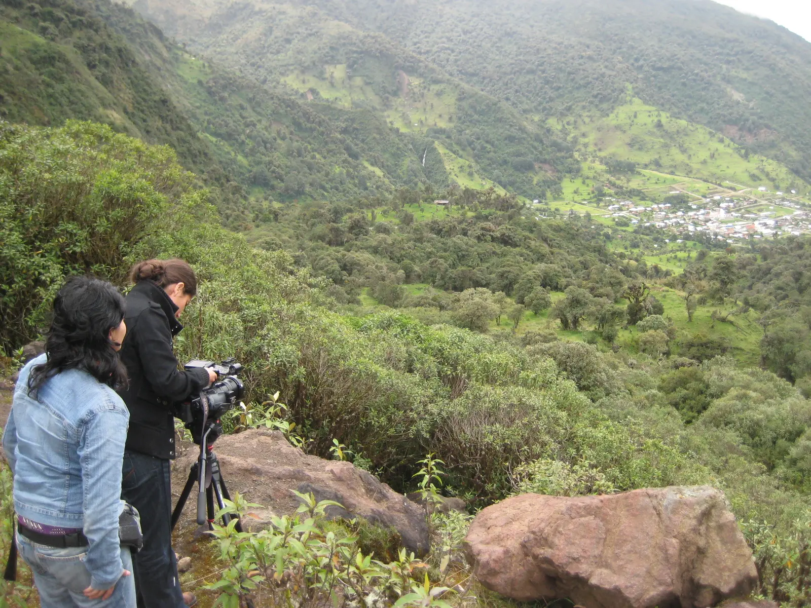Filming landscapes of the Guayllabamba basin, Ecuador