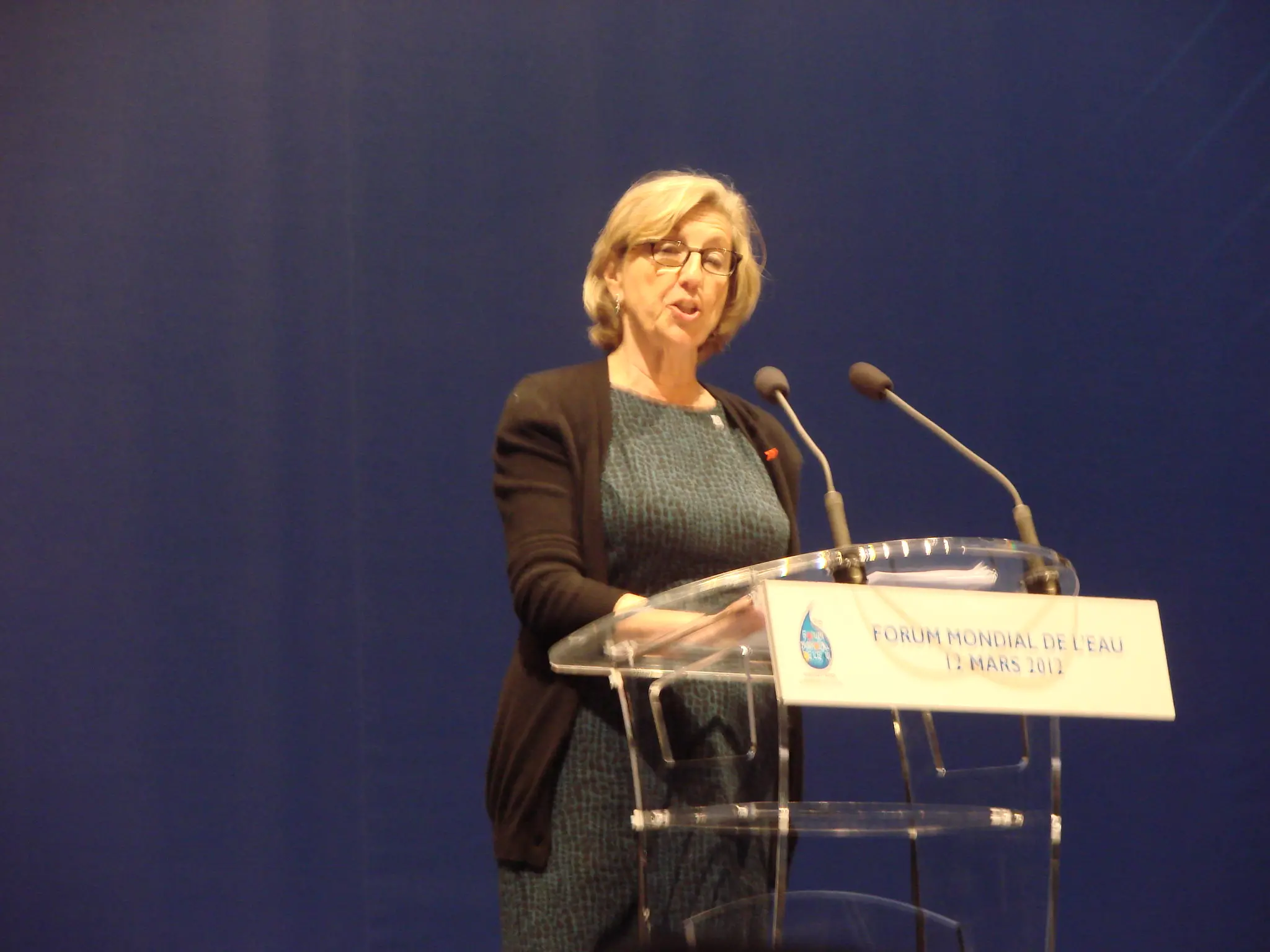 IUCN Director General, Julia Marton-Lefèvre speaking on the opening day of the World Water Forum in Marseille, France.